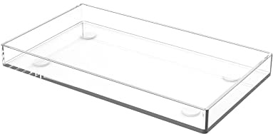 Qectial Vassoio in Acrilico Trasparente per Asciugamani, Cosmetici E Accessori da Cucina.
