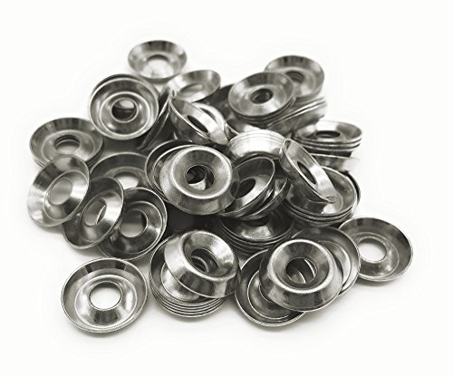 Lot de 100 rondelles rosettes Ø 10 mm x 3,9 mm nickelées pour vis à tête bombée et à tête fraisée.