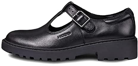 Geox Girl's J Casey Girl Ballerina, Black, 13 UK