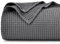 PHF 100% Cotton Waffle Weave Blanket Double Size 150 x 200cm, Pre-Washed Lightweight Breathable Throw Blanket for Summer, Oeko-TEX Certified for Bed Sofa, Home Decor, Charcoal Grey