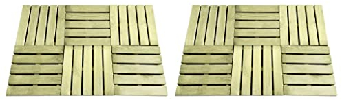vidaXL 12x Legno di Pino Impregnato Verde Piastrelle per Decking a Incastro Listoni Pavimentazione Pannelli Pavimento Esterni 50x50 cm