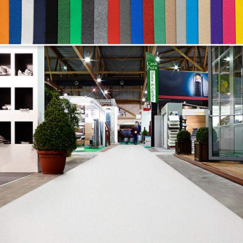 casa pura Messeteppich bis 40 m Länge - schwer entflammbar - Nadelfilz Meterware als Hochzeitsteppich Rollteppich Eventteppich VIP Teppich - Auslegware für Privat & Gewerbe (weiß, 100x1500 cm)