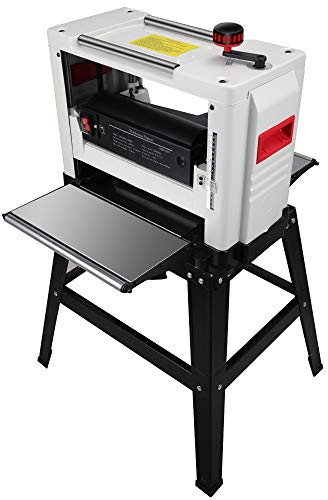 Anbull 12 Dickenhobel, 1500W Abricht und Dickenhobel, Hobelmaschine Mit Halterung，Maximale Schnitttiefe / -breite 0~3 mm / 318 mm,planer Blattgeschwindigkeit 9000 U/min,230V,50Hz