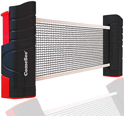 Comesee Retractable Ping Pong Net for Any Table, Table Tennis Nets and Posts Equipment for Replacement (Black)