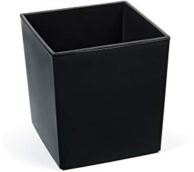 Gordanluk, Low Flowerpot, Square Shiny Gloss Flowerpot with internal liner, indoor plant pot, outdoor plant pots, plastic plant pots (Black, 25 x 25 x 26cm)