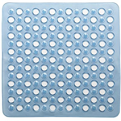 Gedy G-Maim Tapis antidérapant de Douche avec ventouses, Dimensions : 50 x 50, Tapis de Bain en résine, Finition Bleue, Design R&S, fabriqué en Italie, Tapis Lavable en Machine, 2 Ans de Garantie