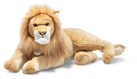 Steiff Kuscheltier Leo Löwe, Süßes Stofftier mit Kunststoffaugen, Kinder, Jungen & Mädchen, Plüschtier 65 cm, Beige, 065170