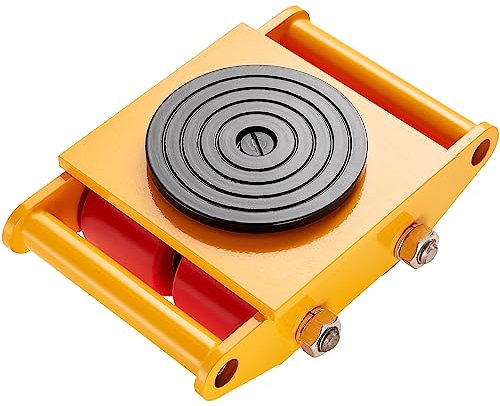 VEVOR Patín de Transporte de Maquinaria de Acero al Carbono Ruedas para Mover Muebles Pesados Carga de 6 T con Base Antideslizante Rotación de 360° de 4 Ruedas de PU para Almacén Taller Fábrica Hogar