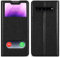 Cadorabo Hülle kompatibel mit Samsung Galaxy S10 5G in KOMETEN SCHWARZ - Schutzhülle mit Magnetverschluss, Standfunktion und 2 Sichtfenstern