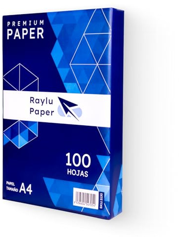 Raylu Paper - Papier A4 Multiusage Premium 100 Feuilles 80g pour Imprimantes Laser, Jet d'Encre et Photocopieurs, pour Bureau et Maison (A4, 100 feuilles)