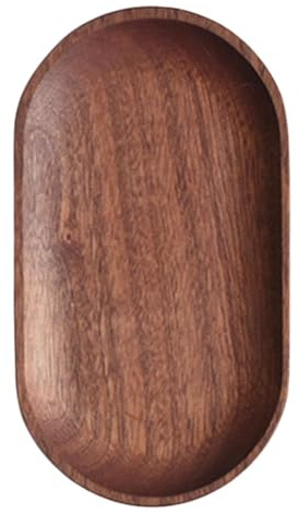 - Bandejas de servir, platos de madera ovalados, bandeja decorativa ovalada de madera natural para restaurante, hogar, cafetería y área de trabajo