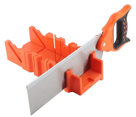 12 Inch Mitre Box Back Saw for Woodworking - Cuts 90°, 45°, 22.5° Angles with SK5 Steel Blade ABS Clamp and Ergonomic Handle