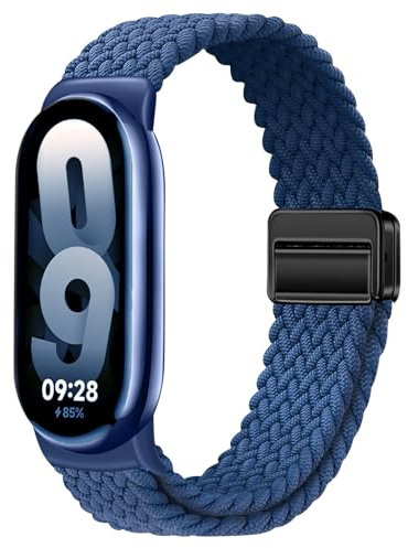OUTPUTBT Geflecht Magnetisch Armbänder für Xiaomi Smart Band 10/9/8 Armband Nylon Baumwolle Sport für Mi Band 10/9/8 für Damen Herren