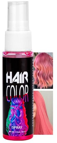 Spray de Coloration Temporaire pour Cheveux Rose Lavable - Pour Carnaval, Halloween, Cosplay et Fête