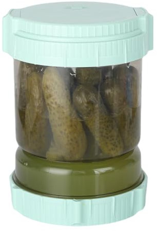 VINATO Gurkenglas zum Umdrehen | Fermentierglas mit Sieb & Umkehrsystem | Kimchi Behälter, Sauerteig Glas, Spülmaschinenfest | Für Gemüse & Gewürze (1.5L)