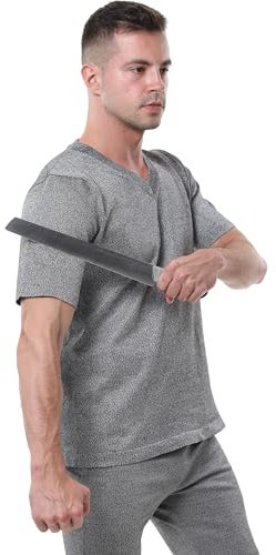 Giacca Con Cerniera a Maglia Su Un Lato - Maglietta Antiusura/Antitaglio, Anti-Morso, Anti-Strappo E Anti-Pugnalata, Gilet Anti-Taglio E Anti-Pugnalata,Darkgray-L