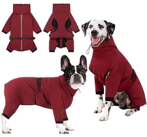 Cyponpy Cappotto Impermeabile Cane Antipioggia Maniche Lunghe con Strappo Riflettente Vestiti per Cani Cappotto Invernale Fodera in Pile Cappottino Caldo Giubbotto Cane Taglia Piccola Media Grande