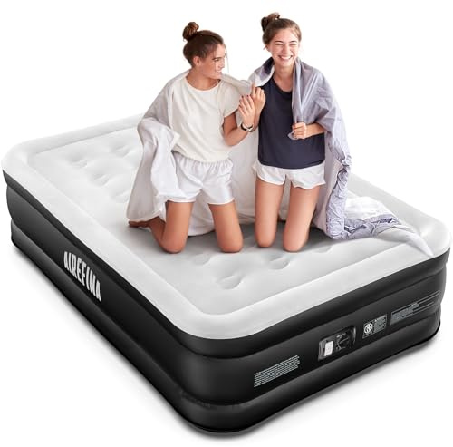 Airefina Luftbett 2 Personen, Luftmatratze Selbstaufblasend mit Integrierter Pumpe, Selbstaufblasbare Gästebett, Aufblasbare Matratze für Camping oder Heimgebrauch Langlebig - 190 x 137 x 46CM
