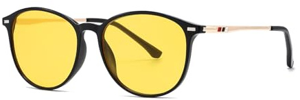 Musivon Gafas de filtro de luz azul para hombre y mujer, filtro azul, gafas de ordenador, sin grosor, marco de metal, amarillo