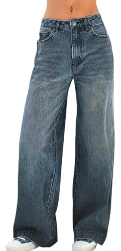 Pantaloni Donna Autunnali Autunnali Ragazza Women Salopette Eleganti Regular Baggy Jeans Baggy Donna, Moda Moto, Invernali Lavoro Estivi Moto Jeans Vita Bassa XXL