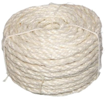 DXEHSEUY Corda intrecciata in sisal, per grattare i mobili, giocattolo per gatti, 50 m, colore: bianco