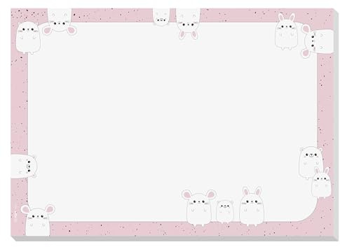 SIGEL Sous-main papier sans date A3 | HO925, Kawaii Friends, 80 g/m² FSC, bloc détachable, antidérapant, noir/blanc/rose