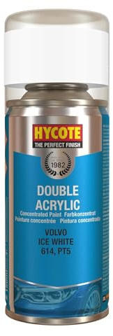 Hycote Double Acrylic Aerosol Car Spray Paint, Volvo - Ice White, 150 ml