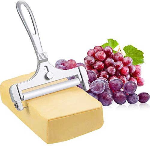 Boao Boa Cheese Slicer with Wire Adjustable Thickness Cheese Cutter, Silver