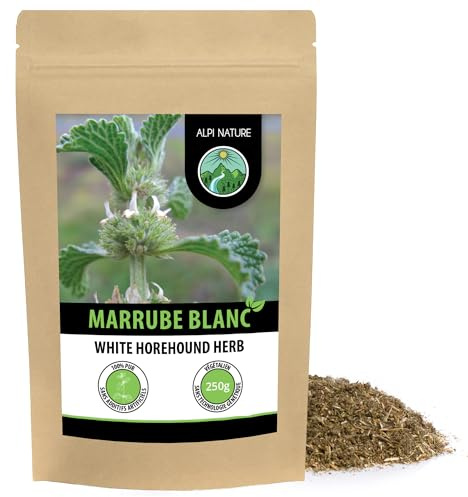 Alpi Nature Marrubio Blanco Infusión 250g, Té de Hojas Sueltas, Marrubio Hierba Seca y Cortada