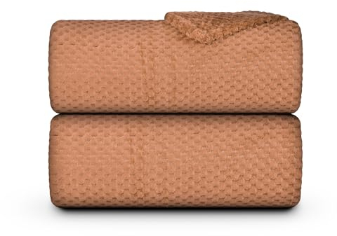 Bestlivings Kuscheldecke Flanell Decke 150x200cm (Caramel) Flauschige Struktur Wohndecke für Sofa, Couch und Bett, Tagesdecke Oeko-TEX - Sofaüberwurf