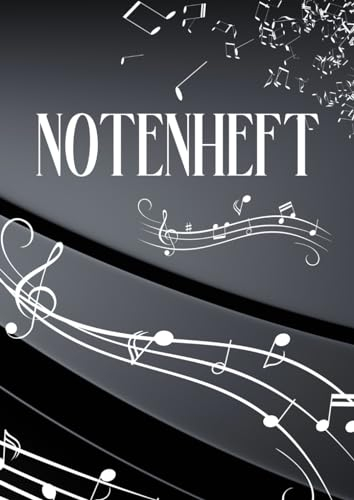 Notenheft DIN A4 100 Seiten Schwarz: Ein leeres DIN A4 Notenheft für 100 Seiten kreativen Ausdruck