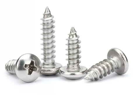 M3.5×18mm Phillips Pan Head Wood Screws 304 Stainless Steel Self-Tapping Screws for Wood/Sheet-Metal/Plasterboard Full Thread(100pcs)