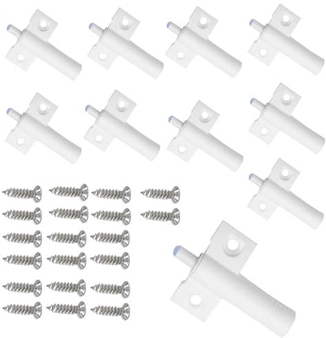 10 Pcs Soft Close Damper Buffers with Stainless Steel Screws - Hydraulic Cabinet Door Dampers for Kitchen Cabinets, Wardrobe Doors, Furniture - Durable and Easy Installation