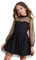 BOVOSHA Girls Dresses for Kids Summer Dress for Girl Casual Mesh Party Dress Long Sleeve A-Line Black (Black, 11-12T/160)