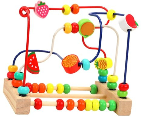 drburpily Laberinto de Cuentas con Rodillos, Juguetes educativos para Preescolar, Rompecabezas, clásico, Colorido, para niños.