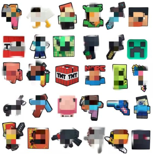 VIDSTW 30 Pièces Charm de Chaussure, Décoration de Sabot | Décoration de Chaussure Miner en PVC, Charms de Jeu de Dessins Animés,Accessoires de Chaussure pour les Garçons,les Filles