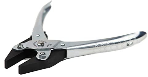 Maun 4871-140 Ressort de rappel pour pince parallèle à bec plat avec mâchoires lisses Argent/Noir 140 mm