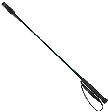 York Gerte Reitgerte mit Klatsche Kunststoffgerte 65cm Springgerte Springstock (schwarz)