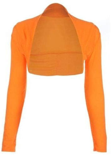 R&N FASHIONS – Women's Ruched Sleeve Bolero Shrug| Open Front Cropped Cardigan Jacket| Stylish, Casual and Dressy Outfits(Orange, 8-10)