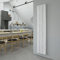 White Vertical Radiator 1800x354mm Oval Double Panel Column Designer Radiator Central Heating