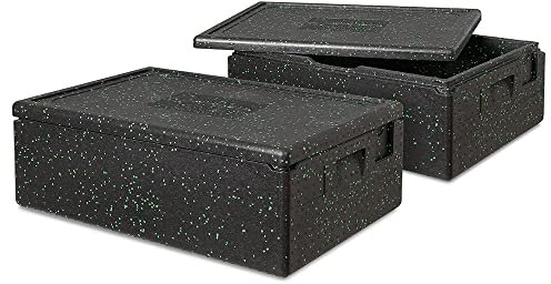 BRB 2x Thermobox Gr.1 mit Deckel, LxBxH 685x485x220 mm, Inhalt 42 Liter, Gewicht 1,25 kg, anthrazit/grün gesprenkelt