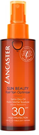 Lancaster Sun Beauty Dry Body Oil SPF30 150ml, Photoaging Control, Broad Spectrum Sun Protection, Fast Tan Optimizer, Water Resistant Formula, Dries Invisible, Suitable for All Skin Types