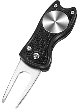 Kiuiom Pitchfork,Foldable Golf Divot Tool,Pitchgabel Golf Klappbar,Edelstahl Golf Divot Tool, Classic Golf Tool for Golf Club Sports Outdoor Golf Tool