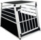 Thanaddo Alu Hundetransportbox - 65 × 91 × 69 cm — Auto Hundebox robust & pflegeleicht – Gittertür verschließbar - Aluminium Kofferraumbox Reisebox für Hunde Katzen (L-PRO)