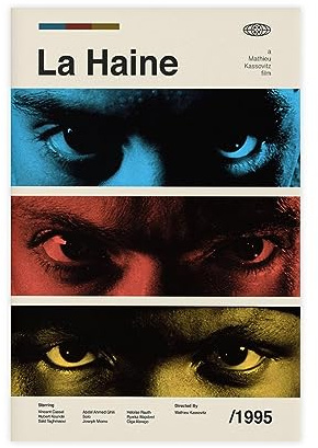 Poster del film La Haine su tela, decorazione per camera da letto, stile sportivo, per ufficio, camera da letto, regalo, senza cornice, 30 x 45 cm