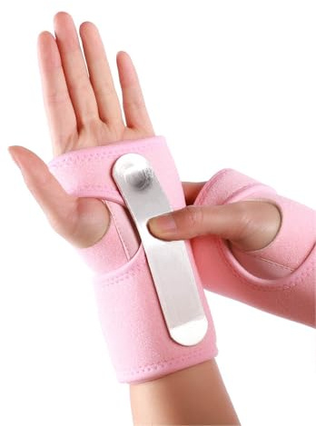 Compression Wrist Support Brace for Men & Women | Adjustable Wrist Support Wraps | Wrist Band Support Sleeve | Carpal Tunnel Brace for Pain Relief, Tendonitis, Arthritis, Gym, Sports (Pink, Right)