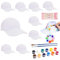 Tulov 10 Stück DIY Kappe Kinder, Weiß DIY Baseballcap Kinder Kappen mit 12 Farben & Pinseln & Palette & bunten Aufklebern, Kappen zum Bemalen Kinder eignet sich als Geschenk für Kinder