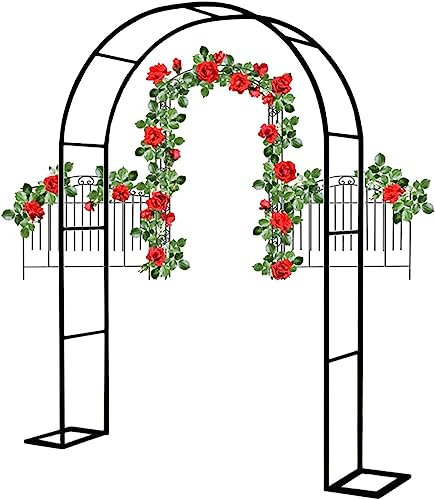 BGGNDZ Arche Jardin pour Rosiers Plantes Grimpantes, Metal Arceau à Rosiers, Arche de Rosiers Vigne Mariage, Pergola Tonnelle de Jardin, Intérieur Extérieur Décoration de Fête,200x220x40CM