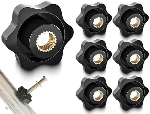 Lhbwhiz 6 Stück Sterngriffmutter M8,Messing Flügelmutter,Innengewinde Rändelmutter,Sternkopfmutter Klemmknopf,Rändelschraube,Klemmmutter,Rändelgriffmuttern,gerändeltem Gewinde Muttern,für mechanische