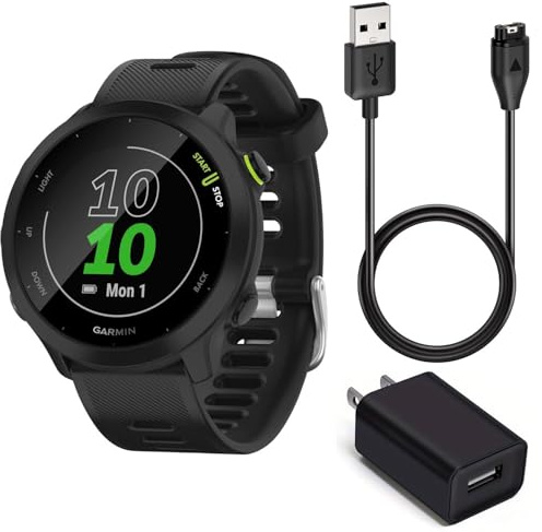 Garmin Forerunner 55 GPS Running Smartwatch (nero) Power Bundle